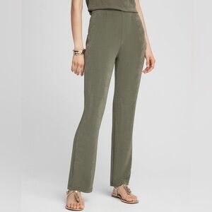 Chico’s Travelers Collection | Olive Green Wide Leg Wrinkle-free Pants